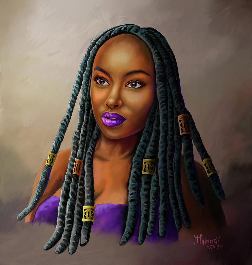 Braid Queen Painting by Anthony Mwangi