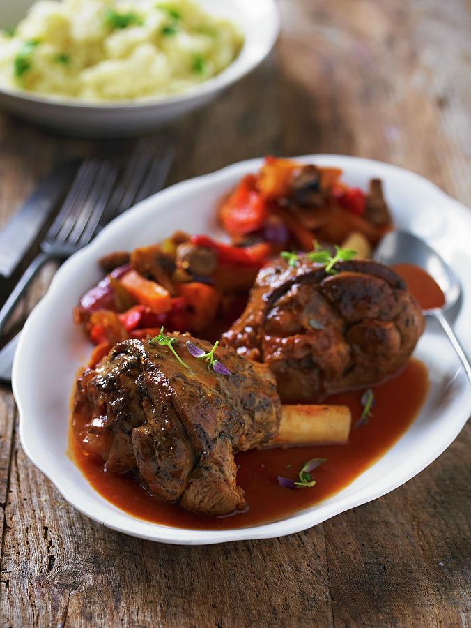 Braised Lamb Shanks With Peppers Photograph by Clive Streeter - Fine ...