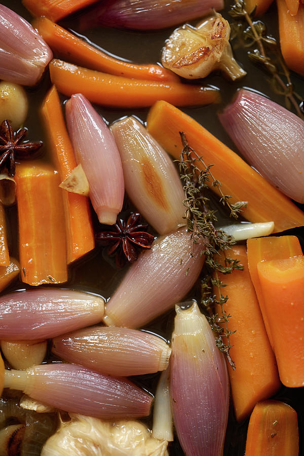Braised Vegetables With Herbs And Spices close-up, Full Frame Photograph by Oliver Brachat