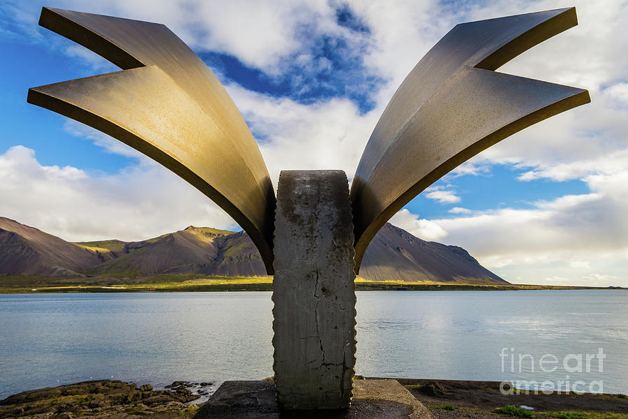 Brakin monument, Borgarnes, Iceland Photograph by Lyl Dil Creations