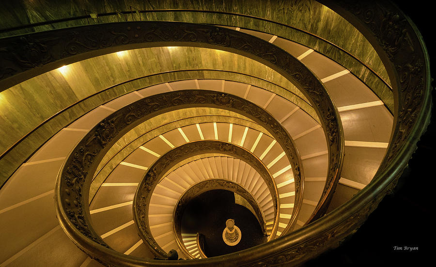 Bramante Photograph - Bramante Staircase....The Vatican by Tim Bryan