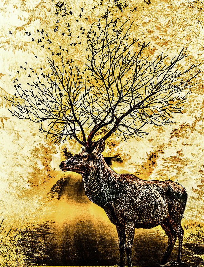 Branching Antelope Digital Art