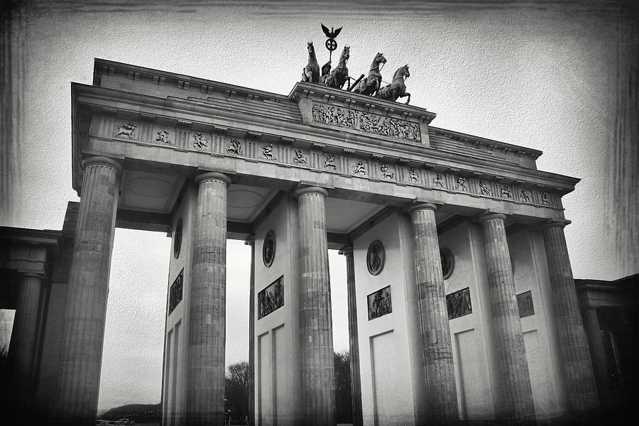Brandenburg Gate Berlin Germany Black and White Photograph by Carol Japp