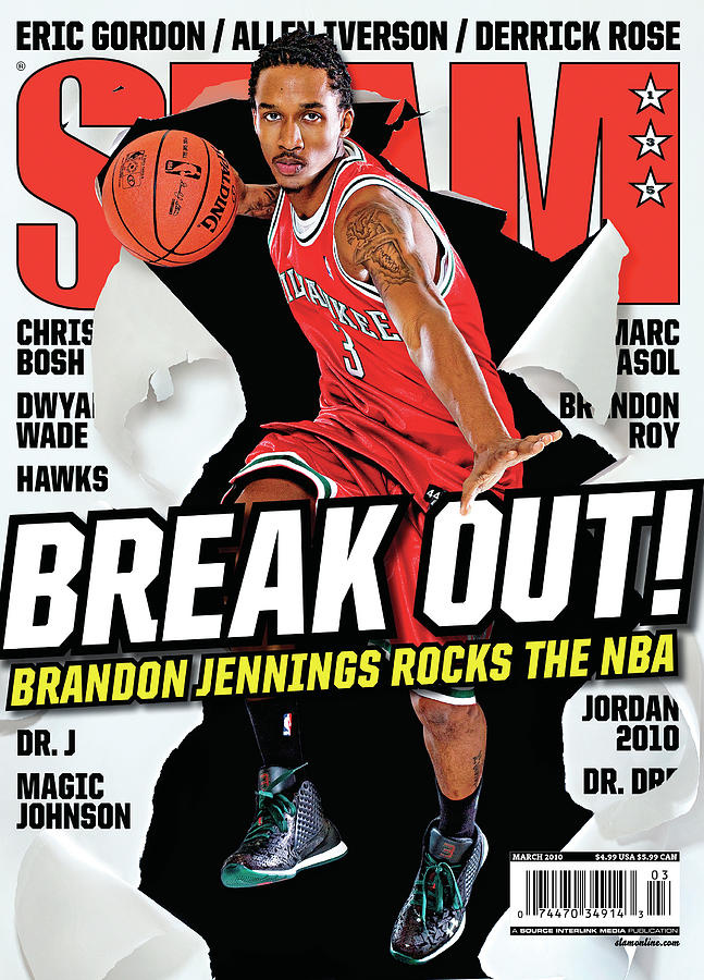 Milwaukee Bucks Photograph - Brandon Jennings Rocks the NBA: Break Out! SLAM Cover by Atiba Jefferson