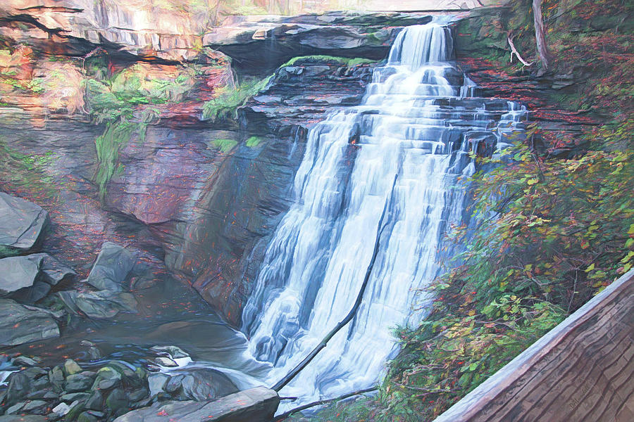 Brandywine Falls in October Digital Art by Dennis Lundell