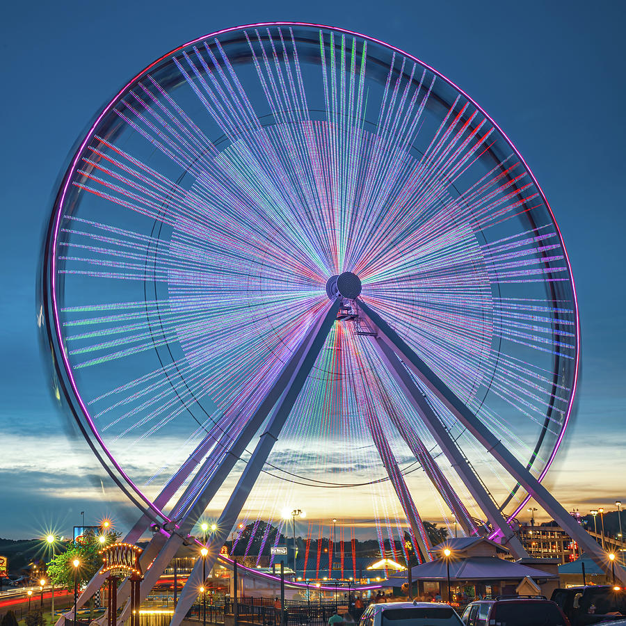 America Photograph - Branson Ferris Wheel in Color 1x1 by Gregory Ballos