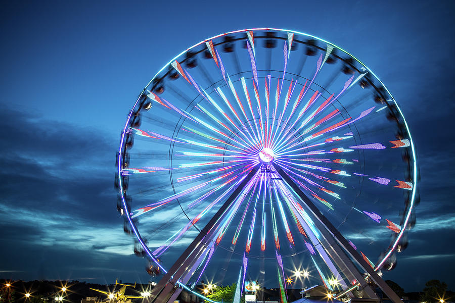 Branson Night Ferris Wheel Photograph by Steven Bateson