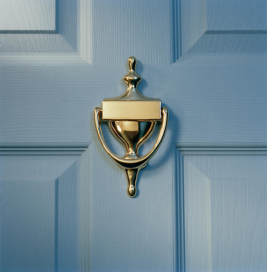 Brass Door Knocker On Front Door by Gk Hart/vikki Hart
