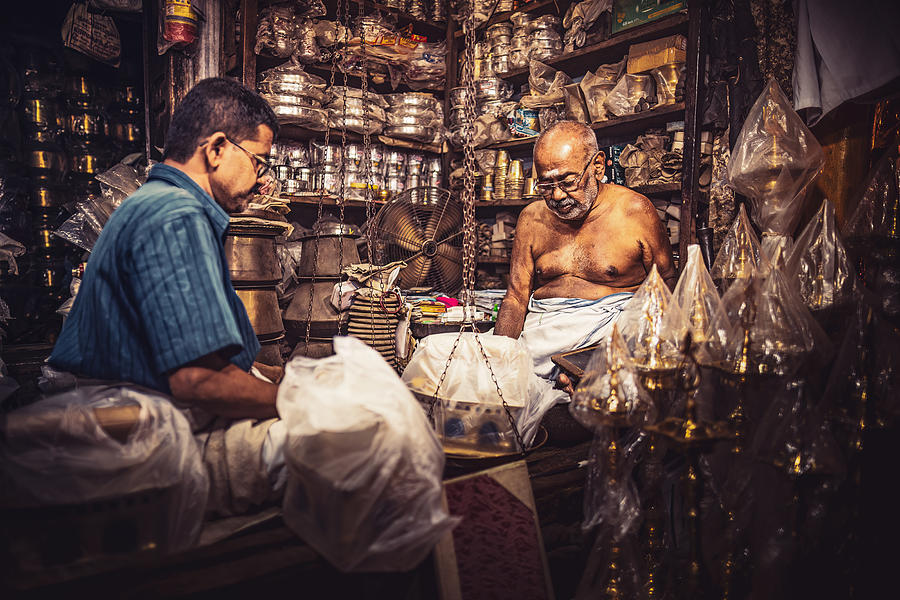 Documentary Photograph - Brass Market In Madurai by Marco Tagliarino