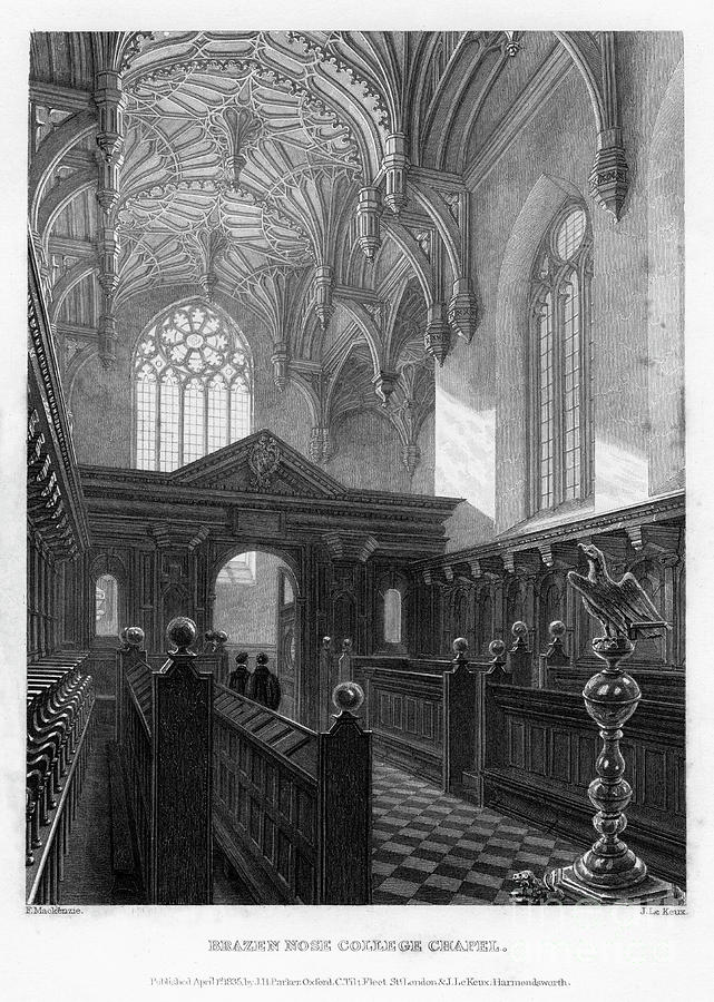 Brazen Nose Brasenose College Chapel Drawing by Print Collector