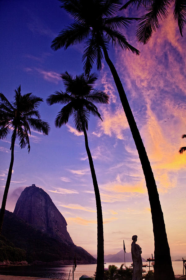 Brazil, Rio De Janeiro, Atlantic Ocean, Sun Rise Seen From The Tropical Shores Of Praia Vermelha (red Beach) Digital Art by Antonino Bartuccio
