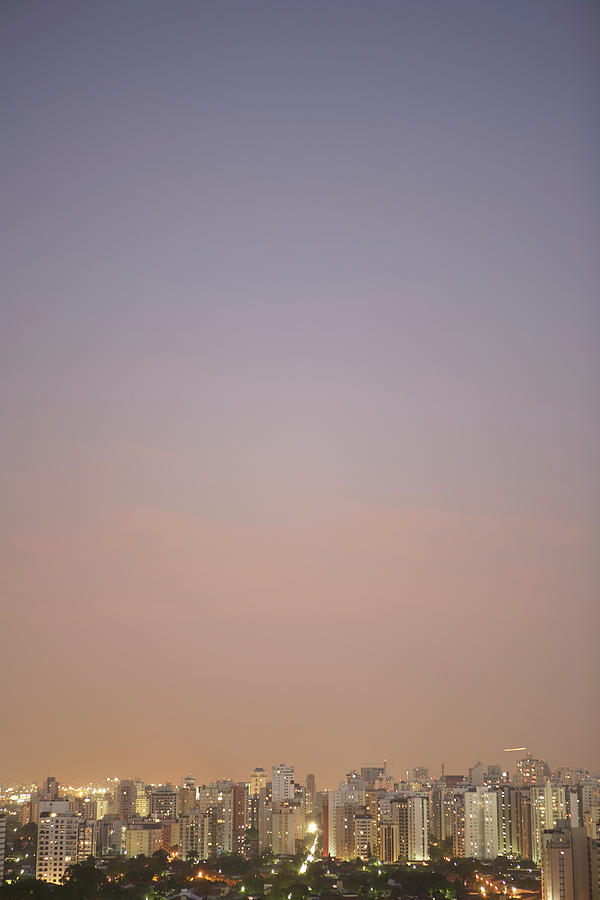 Brazil, Sao Paulo, Cityscape At Sunset Photograph by Thomas Northcut