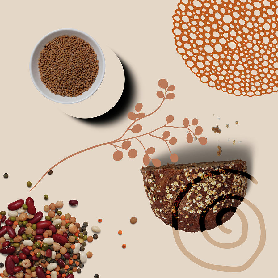 Bread and Beans Abstract by Judi Suni Hall Bread and Beans Abstract by Judi Suni Hall