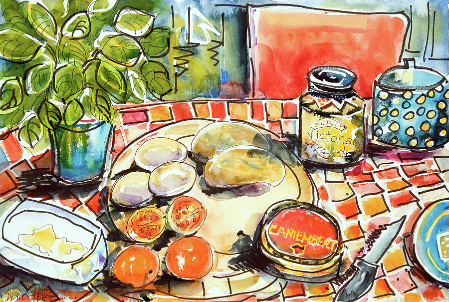 Bread n Cheese Painting by Seeables Visual Arts
