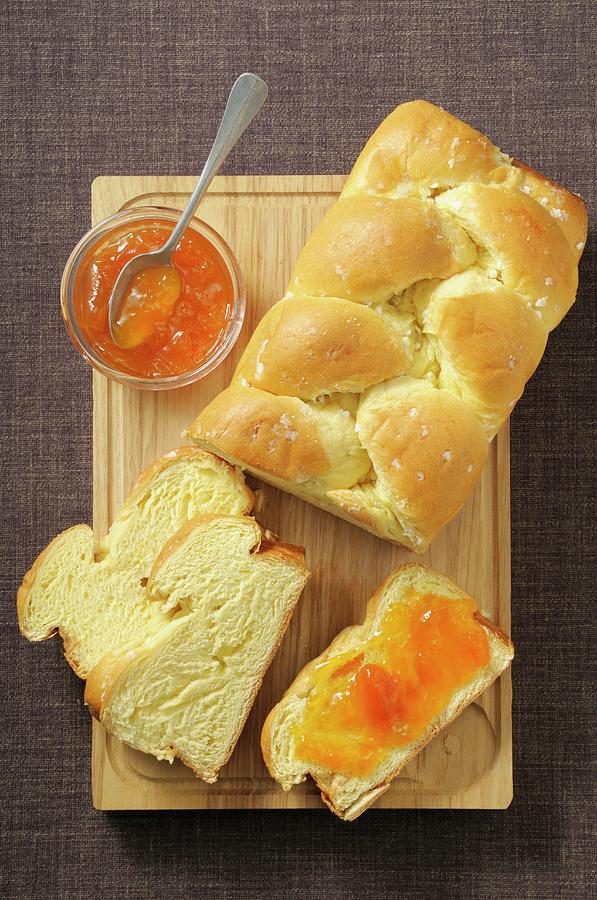 Bread Plait With Apricot Jam Photograph by Jean-christophe Riou