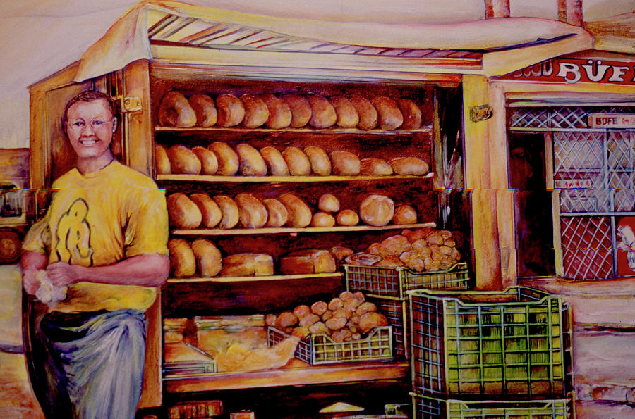 Breadman of Misloc, Hungray Painting by Gaye Elise Beda