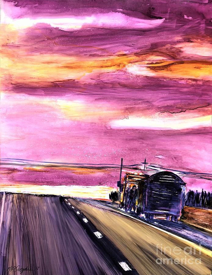 Breakdown-transportation-trucking Painting by Patty Donoghue