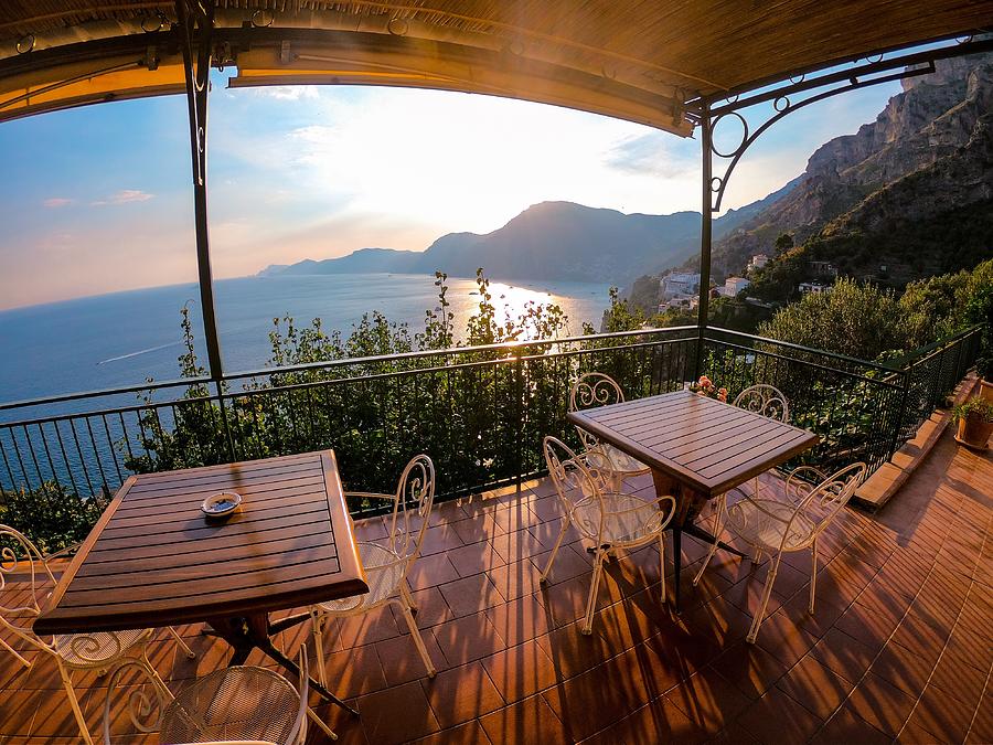 Sunset Photograph - Breakfast in Praiano by Travis Wooten Sunset Photograph - Breakfast in Praiano by Travis Wooten