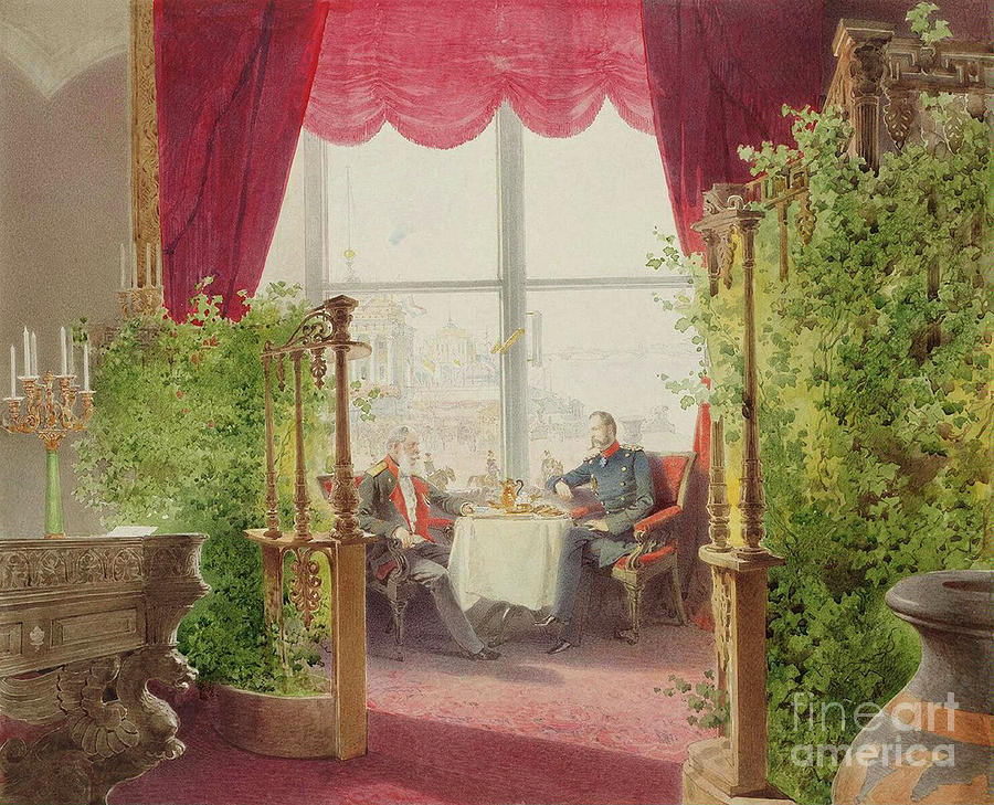 Breakfast Of Emperors Alexander II Drawing by Heritage Images