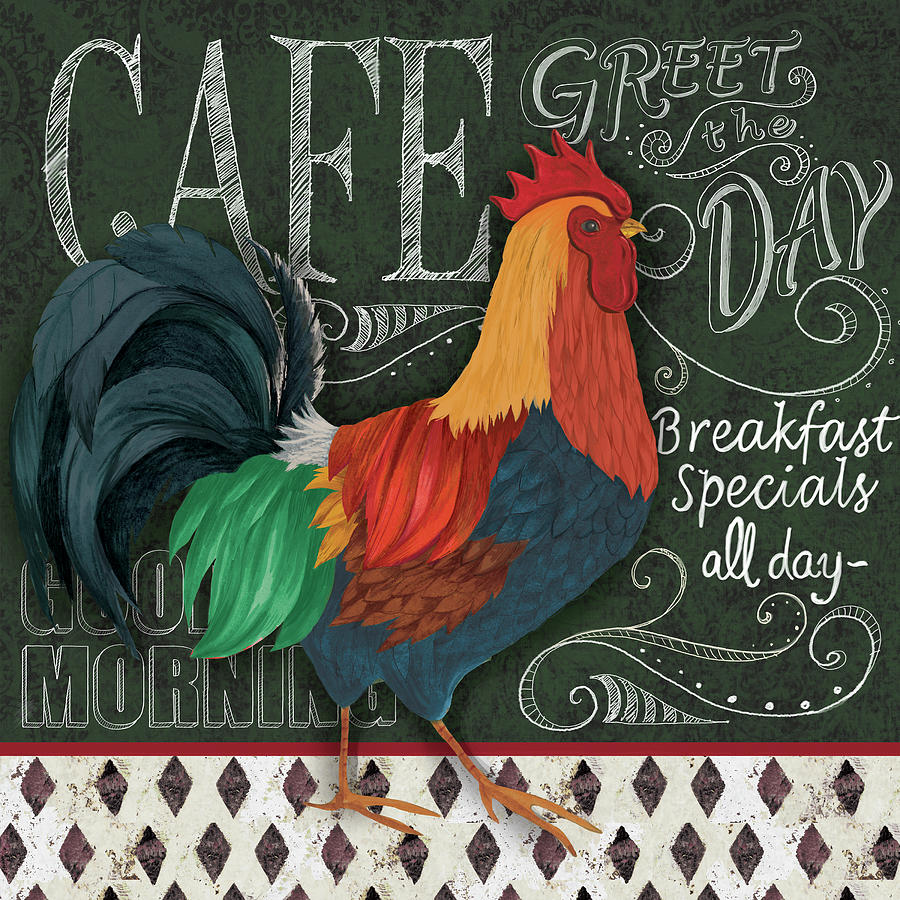 Rooster Mixed Media - Breakfast Special by Fiona Stokes-gilbert