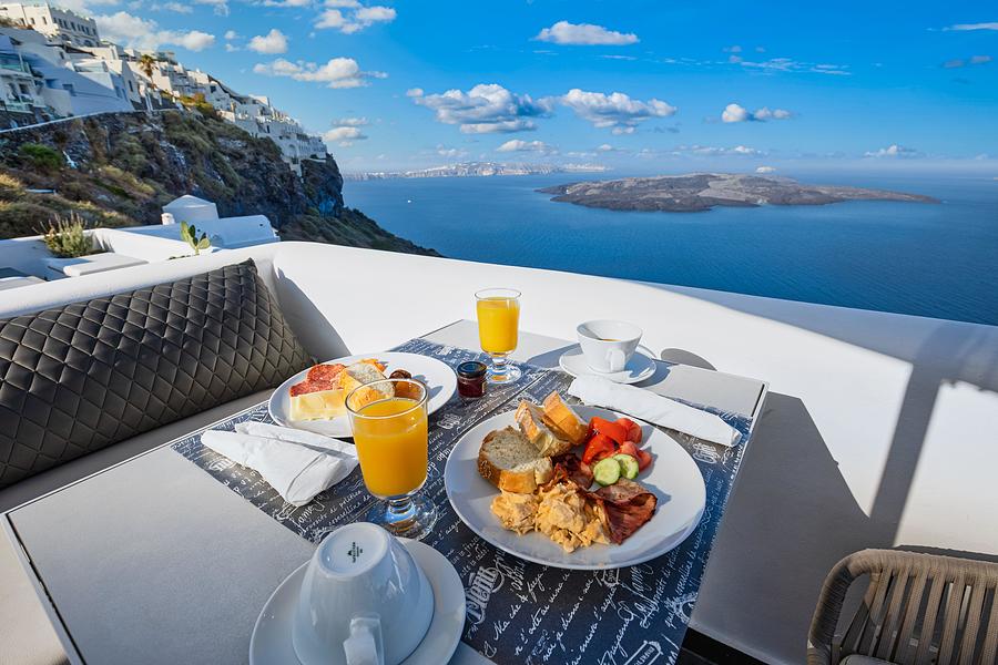 Summer Photograph - Breakfast Time In Santorini In Hotel by Levente Bodo