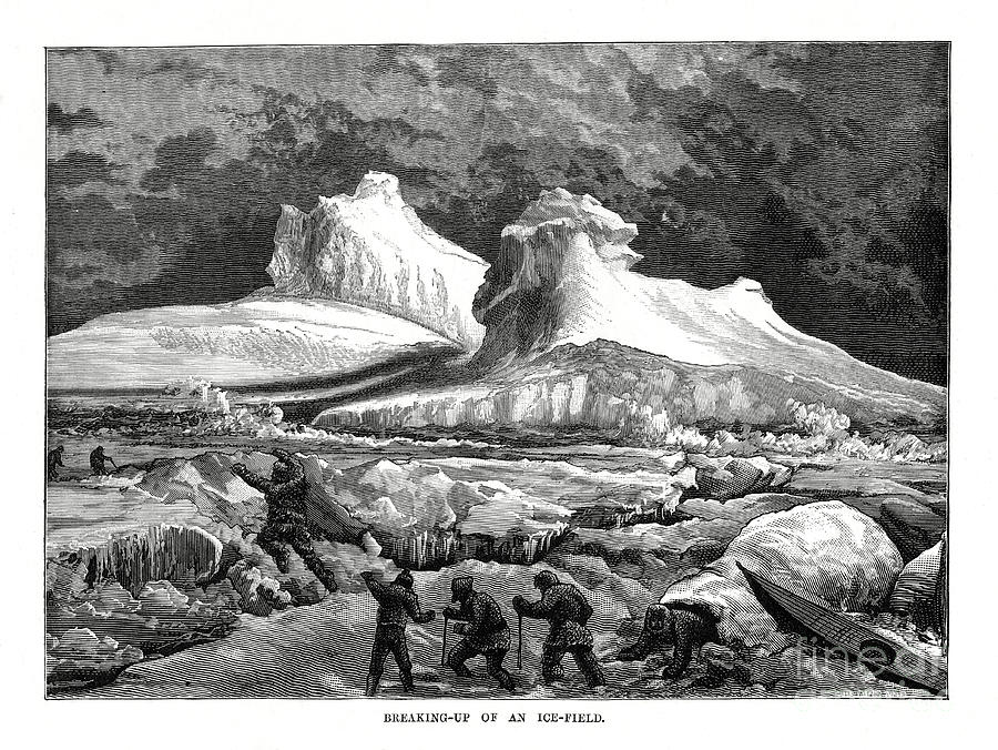 Breaking-up Of An Ice-field, 1877 Drawing by Print Collector