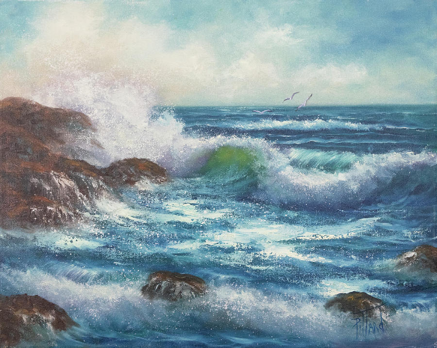 Breaking Waves Painting by Lynne Pittard