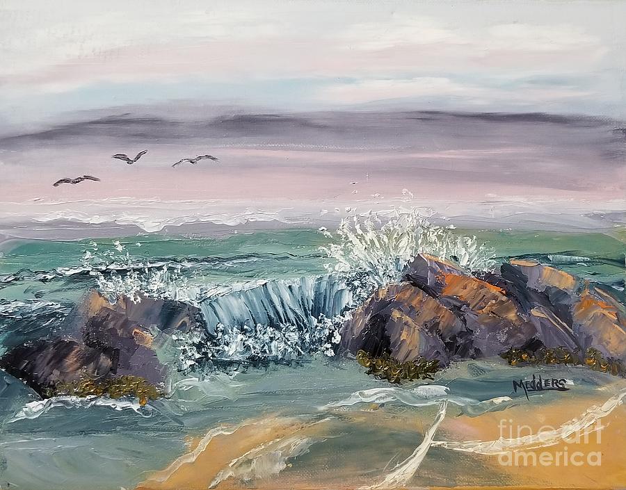 Breaking Waves Painting by Penny Medders