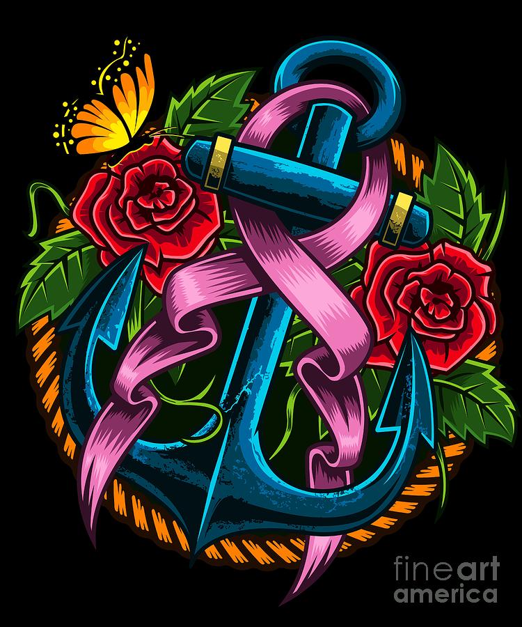 Rose Digital Art - Breast Cancer Awareness Prevention Pink Ribbon by Mister Tee