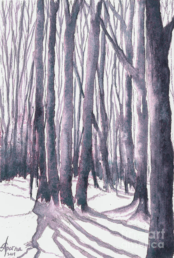 Breath of Winter Series2 Painting by Aparna Pottabathni