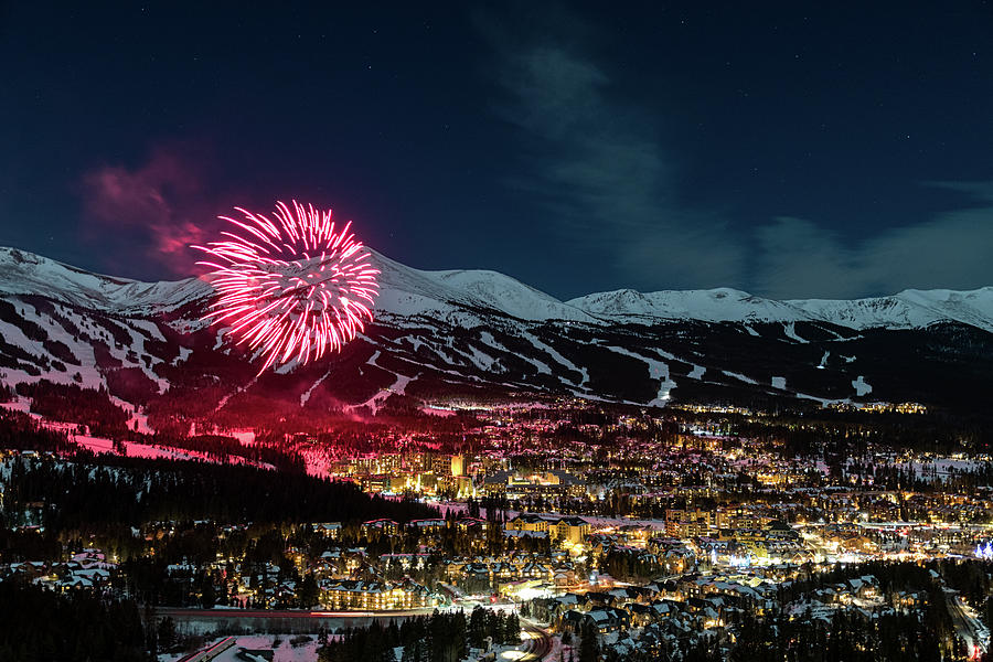 Breckenridge New Years Eve Fireworks Photograph by Tibor Vari