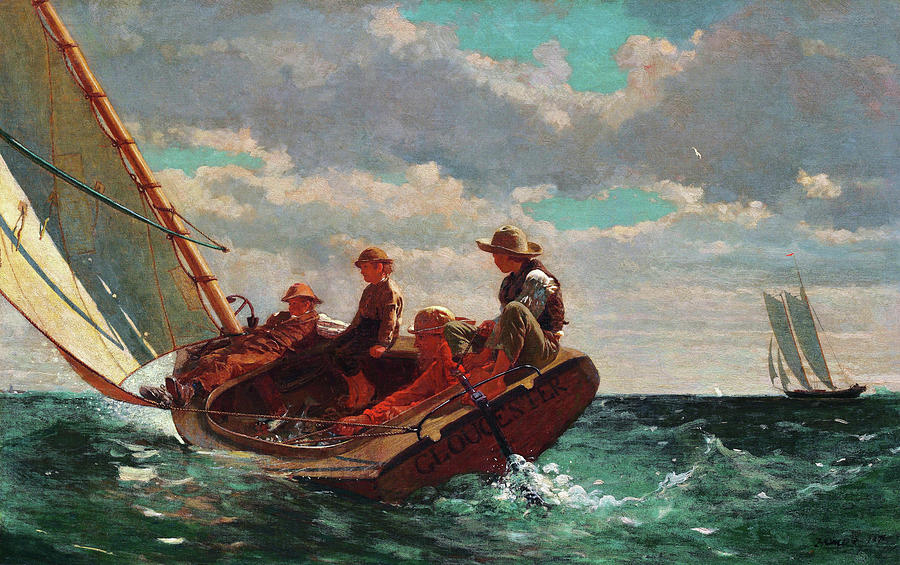 Breezing Up Digital Remastered Edition Painting By Winslow Homer Pixels   Breezing Up Digital Remastered Edition Winslow Homer 