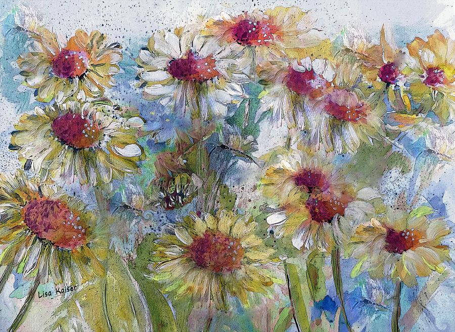 Breezy Wild Flower Watercolor Digital Art by Lisa Kaiser