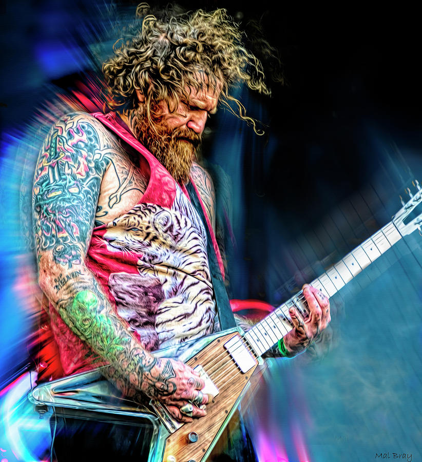 Brent Hinds Mixed Media by Mal Bray