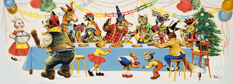 Brer Rabbit At A Party Painting by Henry Fox