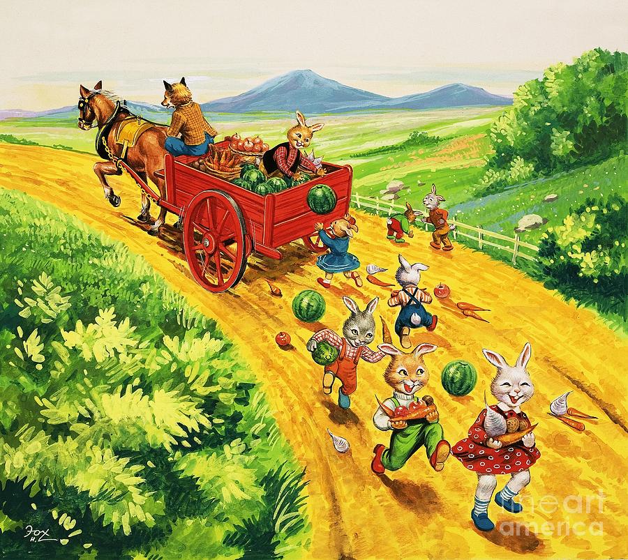 Melons Painting - Brer Rabbit, Paint by Henry Charles Fox Melons Painting - Brer Rabbit, Paint by Henry Charles Fox