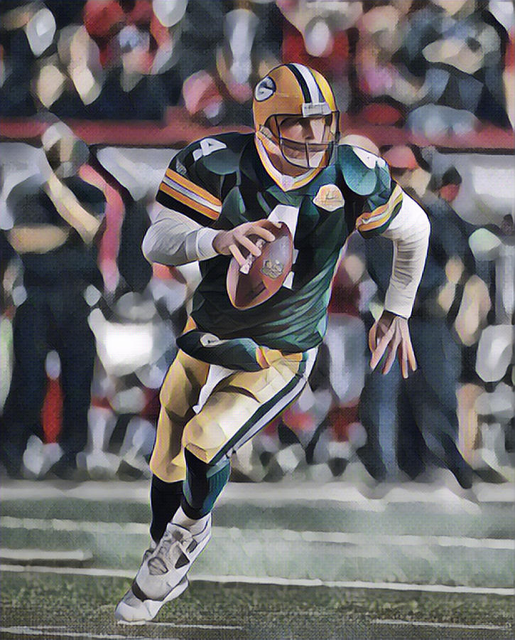 Brett Favre Green Bay Packers 2 Painting by Joe Hamilton - Pixels