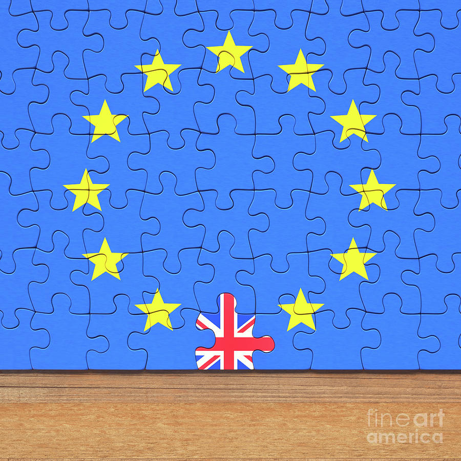 Brexit Jigsaw Puzzle Photograph by Ktsdesign/sciencephotolibrary