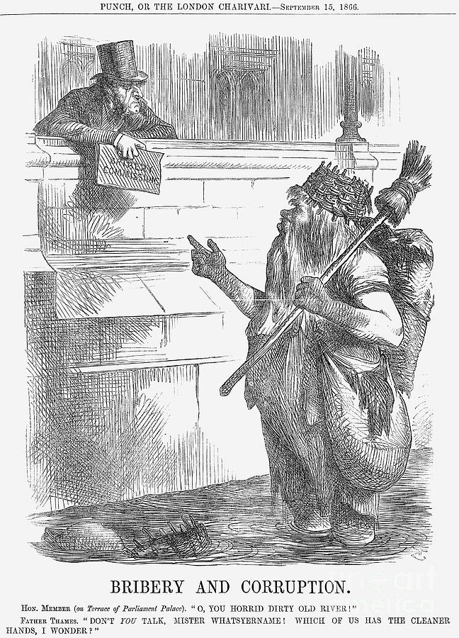 Bribery And Corruption, 1866. Artist Drawing by Print Collector