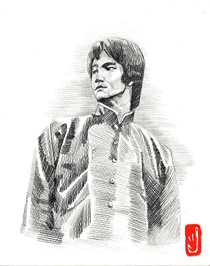 Bruce lee Drawing Drawing by Carlos Fleites - Pixels