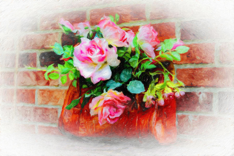 Brick and Roses Photograph by Diane Lindon Coy
