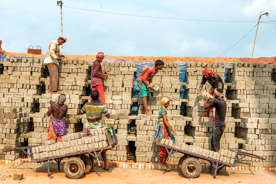 Brick Photograph - Brick Workers by Sohel Parvez Haque