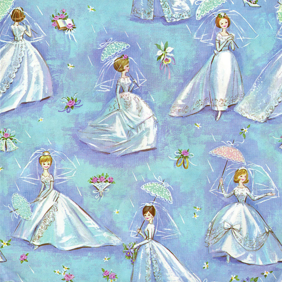 Vintage Drawing - Bridal Pattern by CSA Images