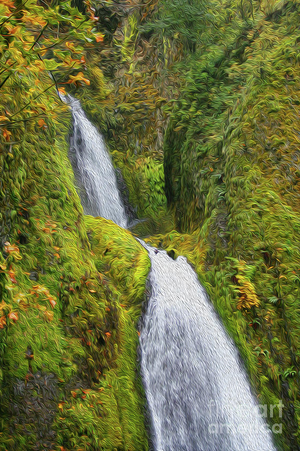 Bridal Veil Falls Oregon Upper Extension Painting By Todd L Thomas