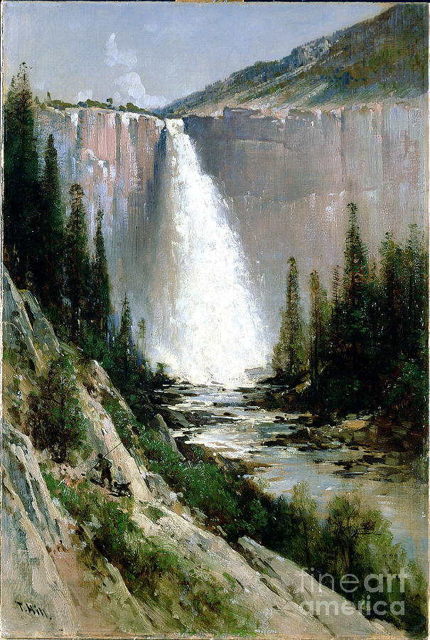 Tree Painting - Bridal Veil Falls, Yosemite by Thomas Hill