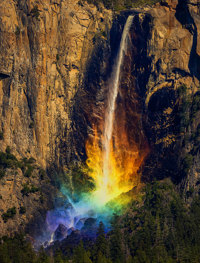 Yosemite National Park Photograph - Bridalveil Fall On Fire by Ning Lin