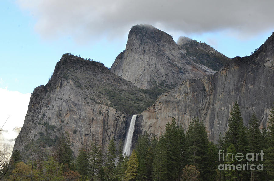 Bridalveil Falls From The Valley Floor Of Yosemite National Park Photograph
