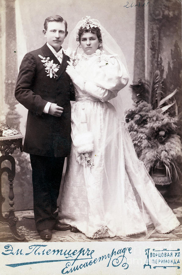 Bride And Groom Standing Photograph by Bettmann