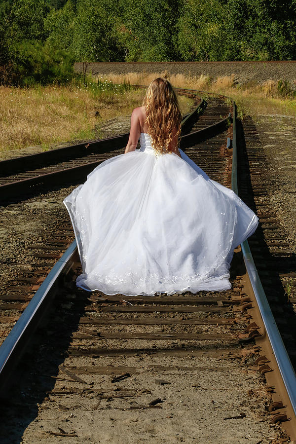 Bride On The Train Tracks Photograph by Athena Mckinzie