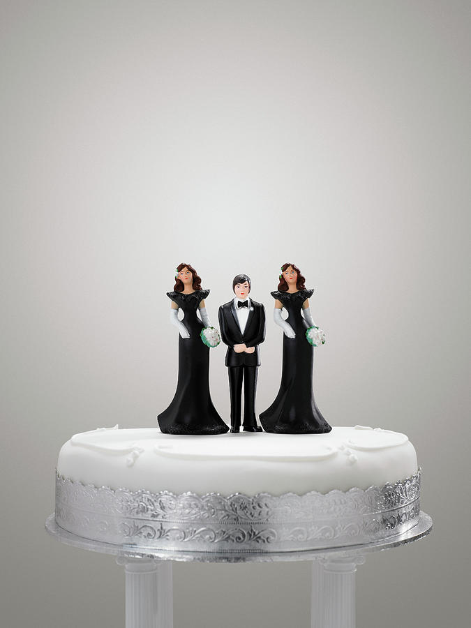 Still Life Digital Art - Bridegroom And Bridesmaid Figurines On A Wedding Cake by Sebastian Marmaduke